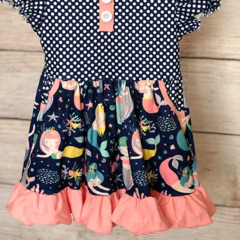 MERMAID & POLKA DOT DRESS BRAND NEW